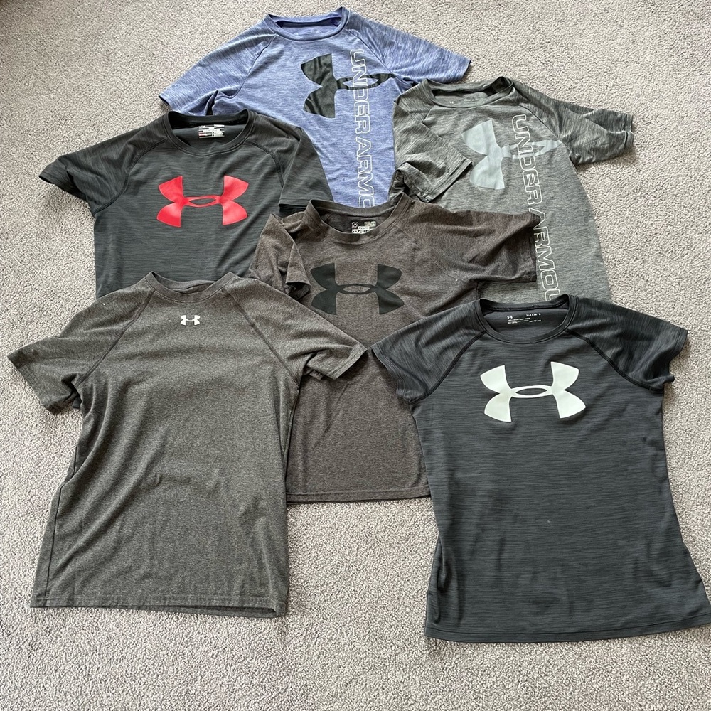 Mixed Lot (6) Under Armour T-shirts Boys Youth Large YLG